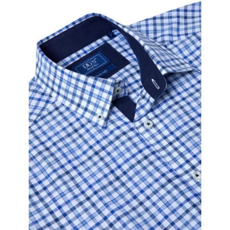 Drifter White and Blue Check Short Sleeve Shirt