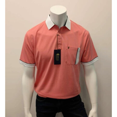 Gabicci Coral and White Pocket Sport Shirt