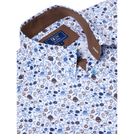 Drifter White and Brown Floral Shirt