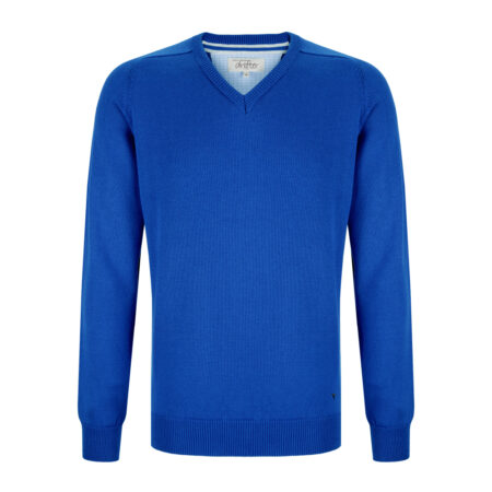 Drifter Royal Blue V Neck Sweater