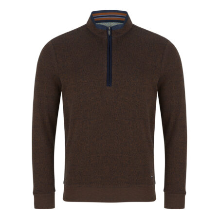 Drifter Brown Marl Half Zip Sweatshirt