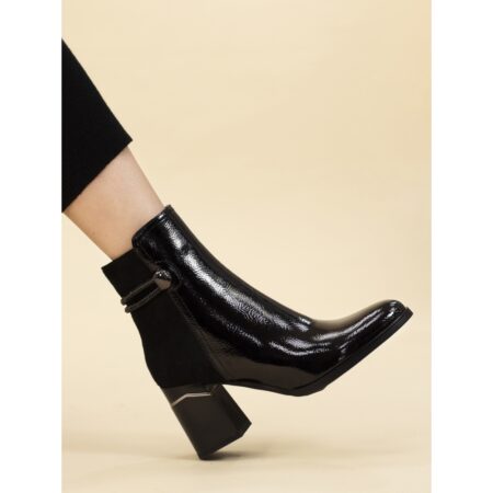 Lunar Amari Black Heeled Ankle Boots