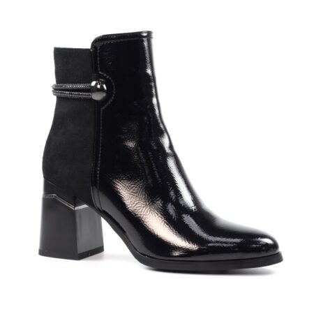 Lunar Amari Black Heeled Ankle Boots