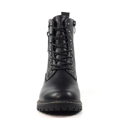 Lunar Bedale Black Leopard Combat Boots