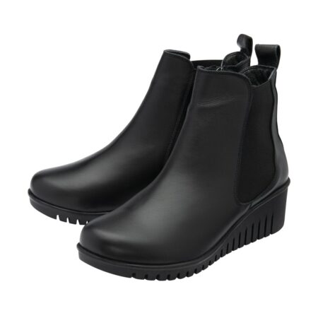 Lotus Dresden Black Leather Ankle Boots