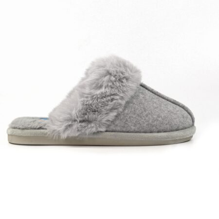 Lunar Carol Grey Mule Slippers