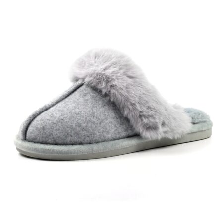 Lunar Carol Grey Mule Slippers