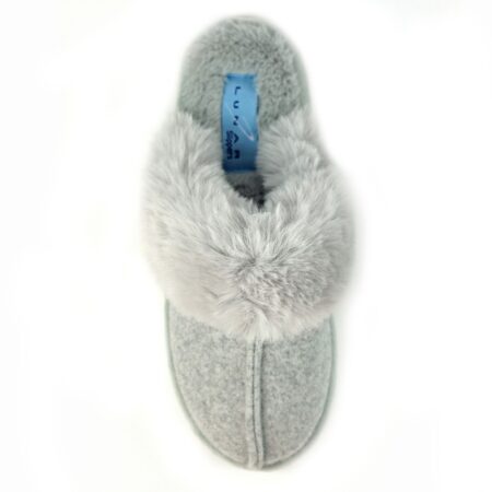 Lunar Carol Grey Mule Slippers