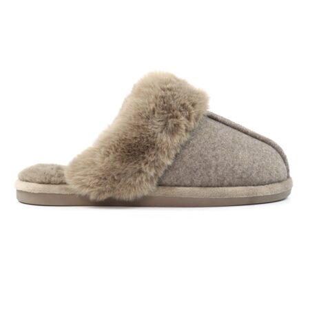 Lunar Carol Taupe Mule Slippers