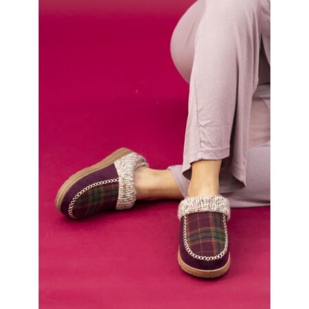 Lunar Emblaze Burgundy Mule Slippers