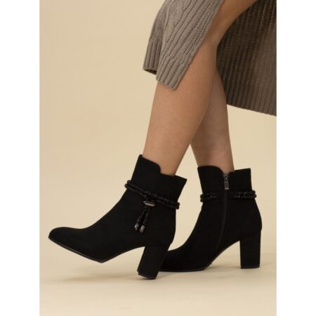 Lunar Fonda Black Heeled Ankle Boots