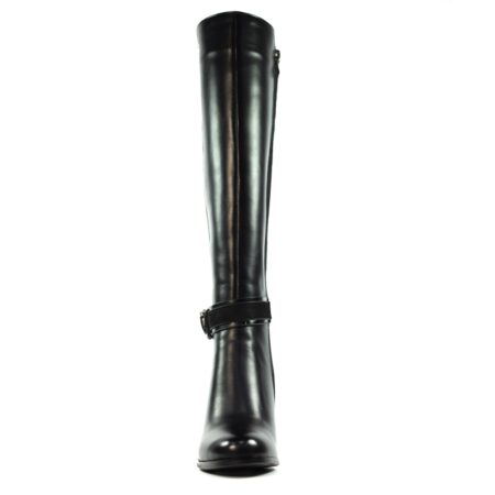 Lunar Harris Black Heeled Knee High Boots