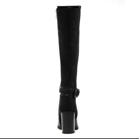 Lunar Harris Black Heeled Knee High Boots