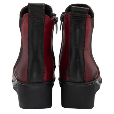 Lotus Dresden Red Leather Ankle Boots