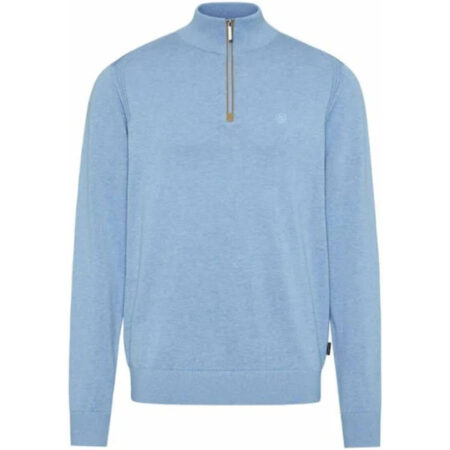 Bugatti Light Blue Knit Half Zip Jumper