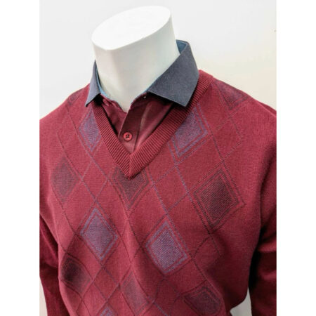 Gabicci Berry Patterned V Neck Jumper