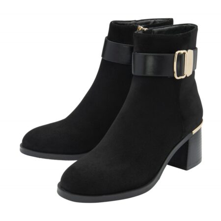 Lotus Alice Black Heeled Ankle Boots