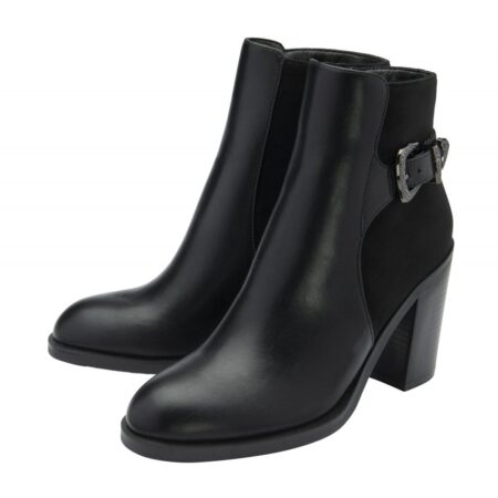 Lotus Eva Black Heeled Ankle Boots