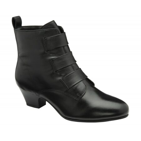 Lotus Lorissa Black Leather Ankle Boots