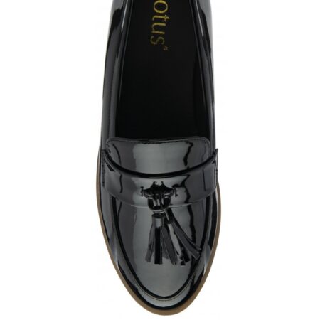 Lotus York Black Patent Loafers