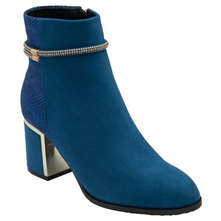 Lotus Nerinda Blue Heeled Ankle Boots