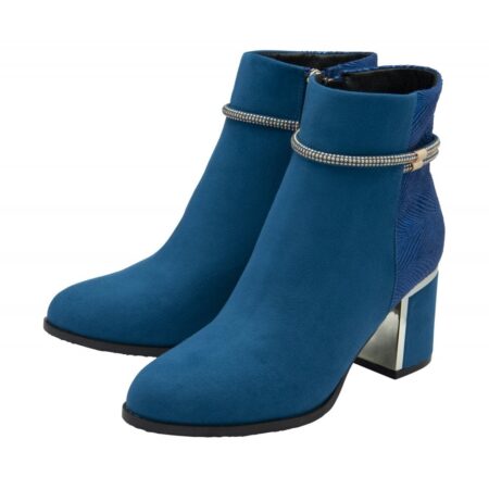 Lotus Nerinda Blue Heeled Ankle Boots