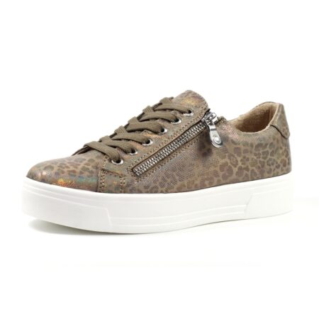 Lunar Charm Taupe Leopard Trainers