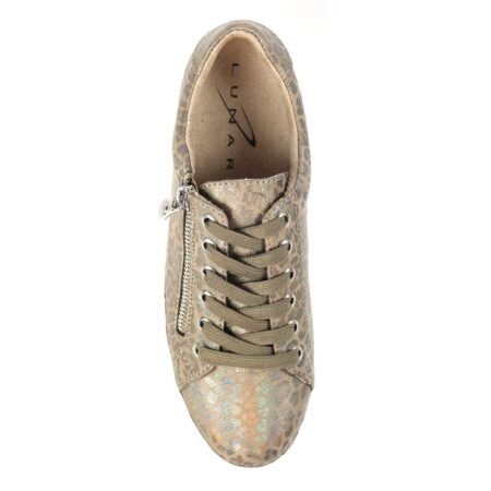 Lunar Charm Taupe Leopard Trainers