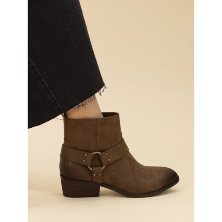 Lunar Dixie Brown Western Ankle Boots-GLE100