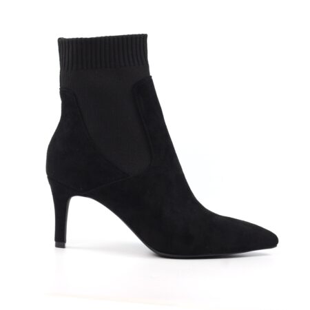 Lunar Limbo Black Sock Heeled Ankle Boots