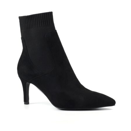 Lunar Limbo Black Sock Heeled Ankle Boots