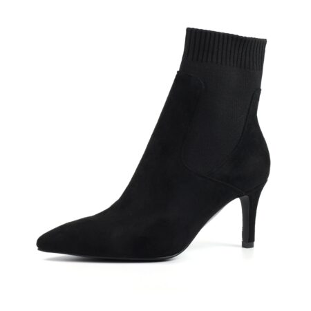 Lunar Limbo Black Sock Heeled Ankle Boots