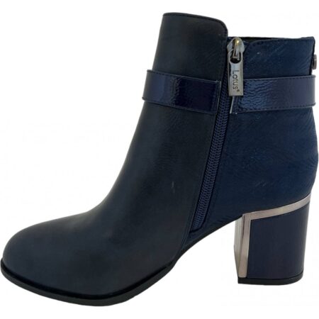 Lotus Adelaide Navy Heeled Ankle Boots