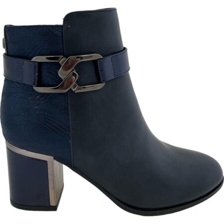 Lotus Adelaide Navy Heeled Ankle Boots