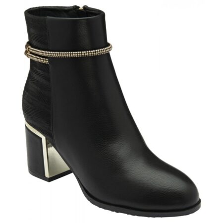 Lotus Nerinda Black Heeled Ankle Boots