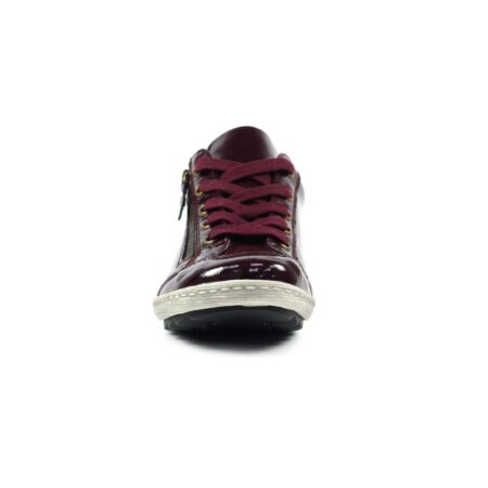 Lunar Napier Burgundy Patent Flat Trainers