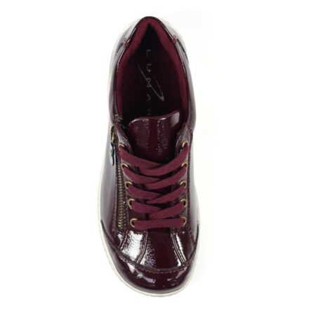 Lunar Napier Burgundy Patent Flat Trainers