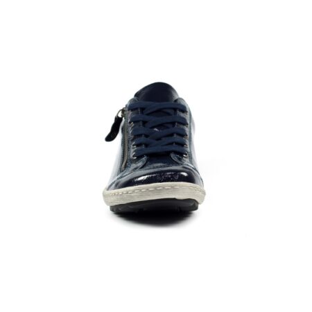 Lunar Napier Navy Patent Flat Trainers