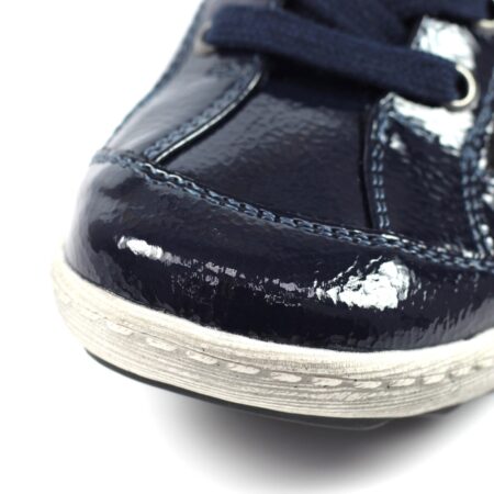 Lunar Napier Navy Patent Flat Trainers