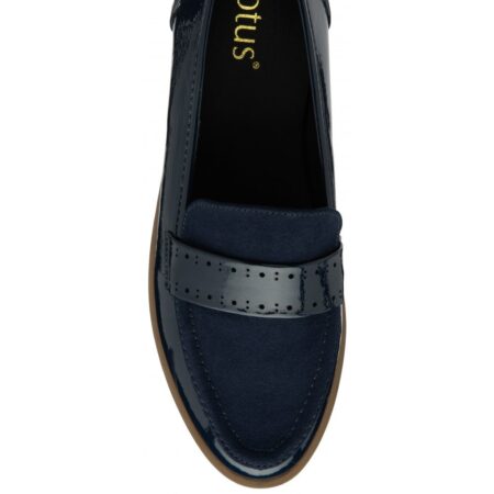 Lotus Cambridge Navy Patent Loafers