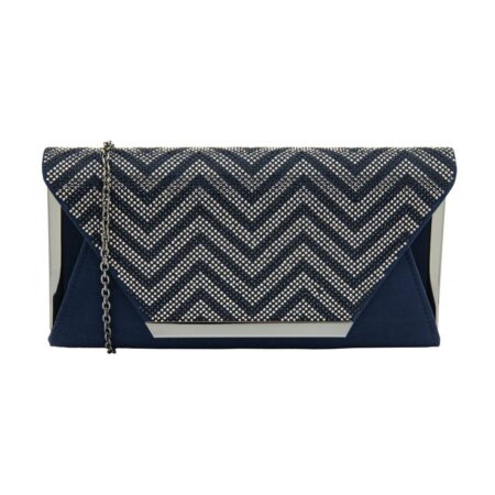 Lotus Eloise Navy Diamante Evening Bag