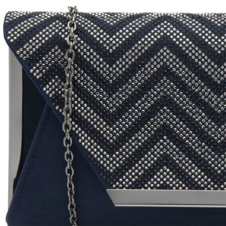 Lotus Eloise Navy Diamante Evening Bag