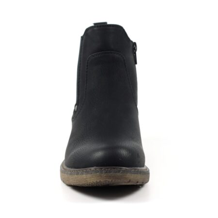 Lunar Roxie Black Flat Ankle Boots