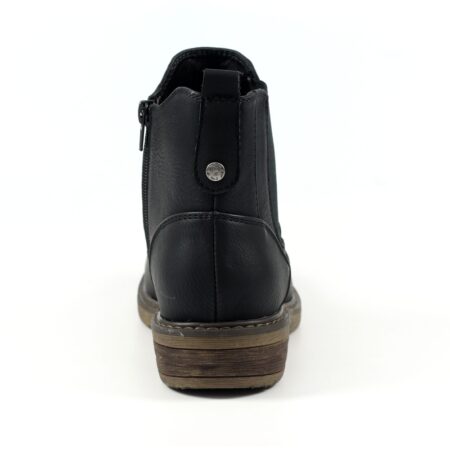 Lunar Roxie Black Flat Ankle Boots