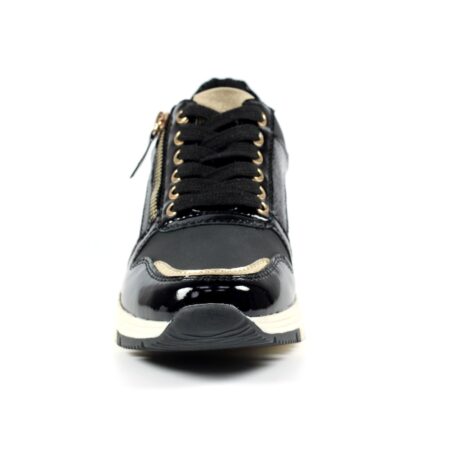 Lunar Sammy Black Wedge Trainers