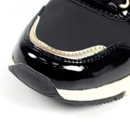 Lunar Sammy Black Wedge Trainers