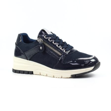 Lunar Sammy Navy Wedge Trainers