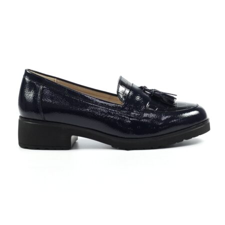 Lunar Vivi Navy Patent Loafers