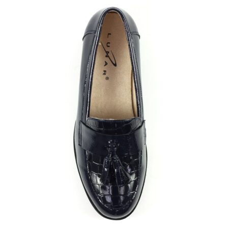 Lunar Vivi Navy Patent Loafers