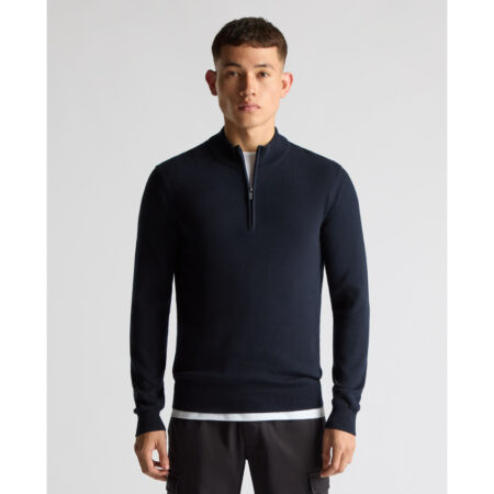 Remus Uomo Navy Half Zip Jumper